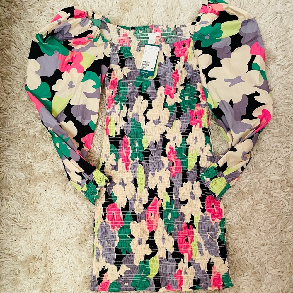 H&M Smocked Fitted Dress